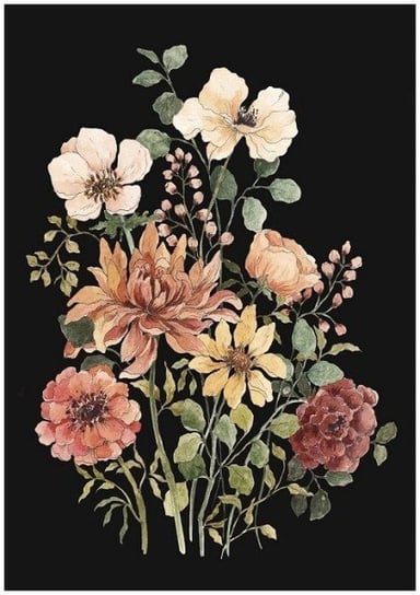 Plakat, Kwiaty Vintage, 29,7x42 cm Katarzyna Stróżyńska Goraj