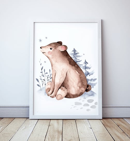 Plakat Leśny, Niedźwiadek format A3 Wallie Studio Dekoracji