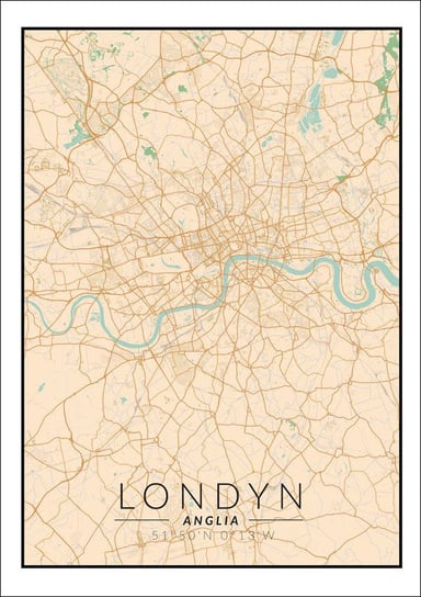 Plakat, Londyn mapa kolorowa, 40x60 cm reinders
