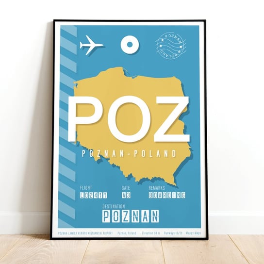 Plakat lotniczy - lotnisko Poznań 30x42 Mappy Maps