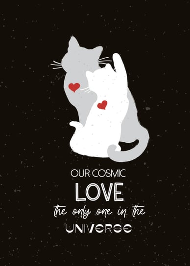 Plakat LOVE Koty - Our cosmic love - A4 (21x30 cm) bez ramki Inna marka