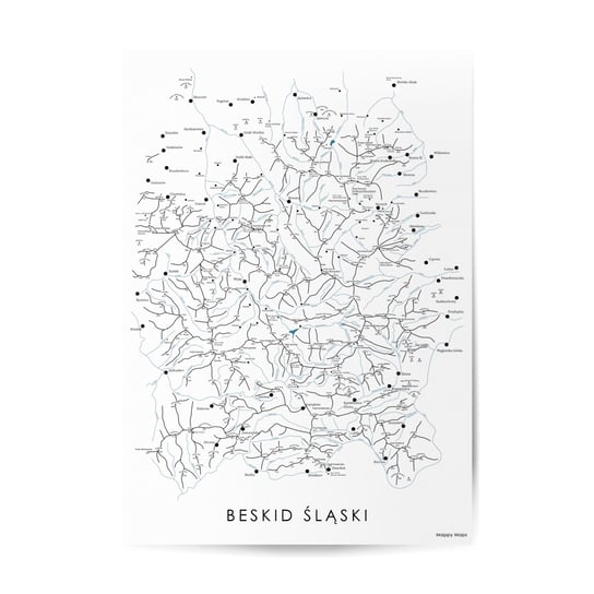 Plakat mapa Beskidu Śląskiego - 42x60 cm Mappy Maps