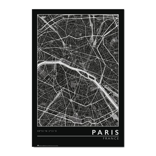 Plakat Mapa Miasta Paryża Grupo Erik