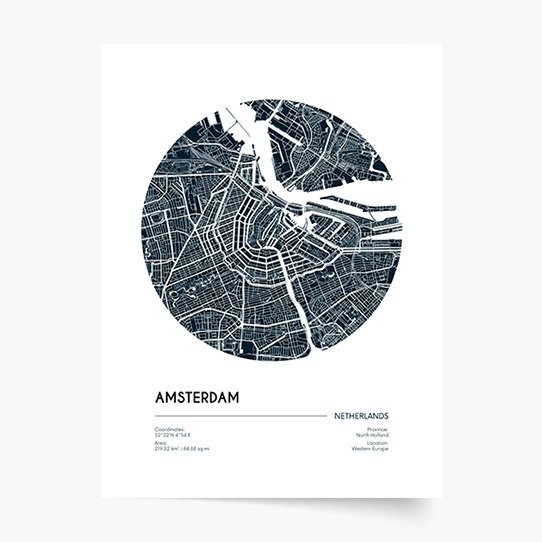 Plakat, Maps: Amsterdam, 70x100 cm Empik Foto