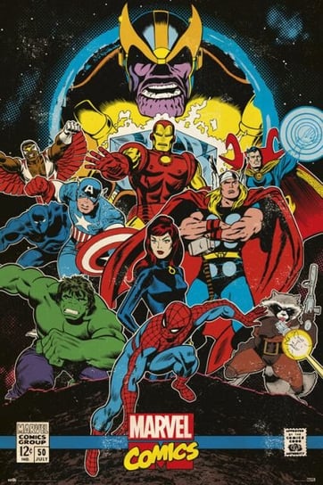 Plakat Marvel Comics Infinity Retro Superbohaterowie plakaty na ścianę 61x91,5 cm Marvel