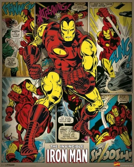 Plakat, Marvel Comics Iron Man (Retro), 40x50 cm Marvel