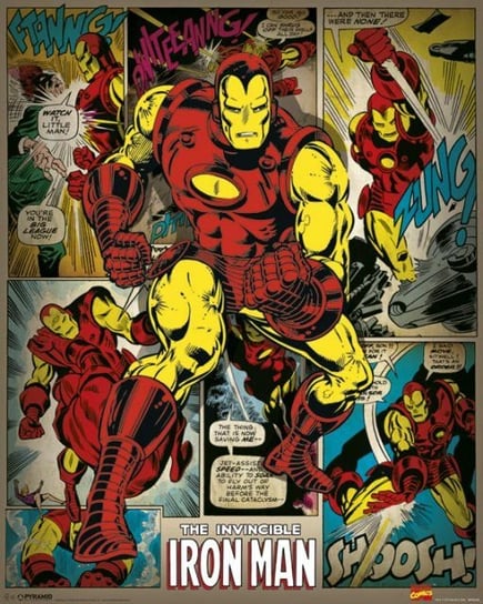 Plakat Marvel Comics Iron Man Retro komiksowe plakaty na ścianę 40x50 cm Marvel