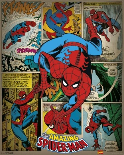 Plakat, Marvel Comics Spider-Man (Retro), 40x50 cm Marvel