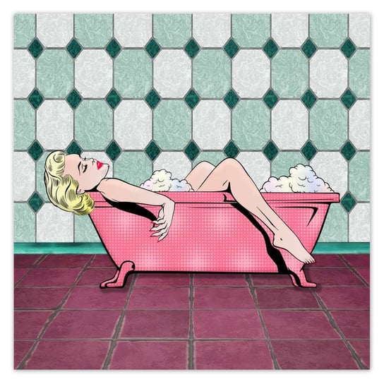 Plakat Marylin Monroe w wannie, 100x100 cm ZeSmakiem