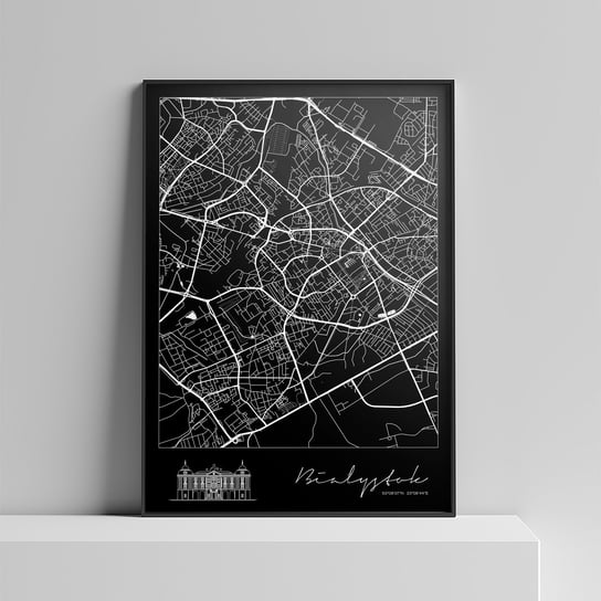 Plakat Miasto - Białystok 30x40 cm (czarne tło) Peszkowski Graphic