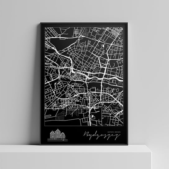 Plakat Miasto - Bydgoszcz 40x50 cm (czarne tło) Peszkowski Graphic