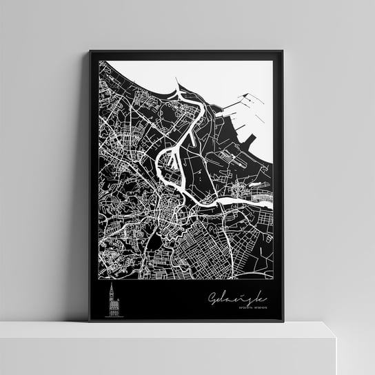 Plakat Miasto - Gdańsk 40x50 cm (czarne tło) Peszkowski Graphic