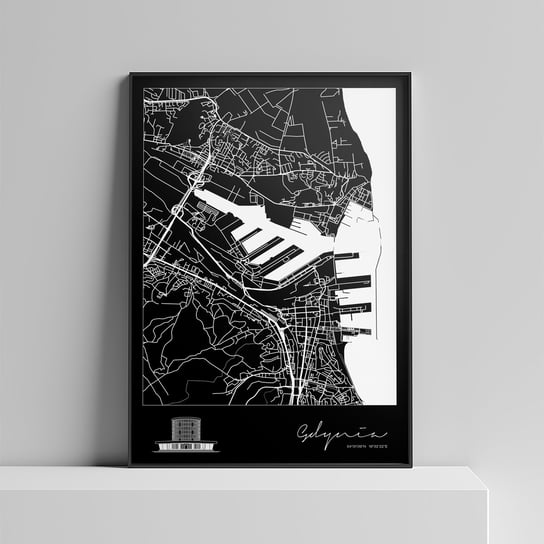 Plakat Miasto - Gdynia 30x40 cm (czarne tło) Peszkowski Graphic