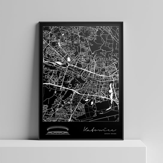 Plakat Miasto - Katowice 40x50 cm (czarne tło) Peszkowski Graphic
