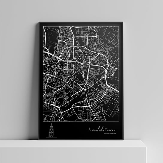 Plakat Miasto - Lublin 40x50 cm (czarne tło) Peszkowski Graphic