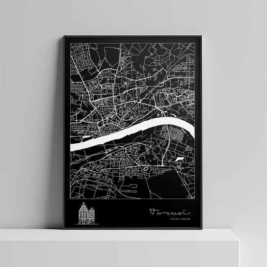 Plakat Miasto - Toruń 50x70 cm (czarne tło) Peszkowski Graphic