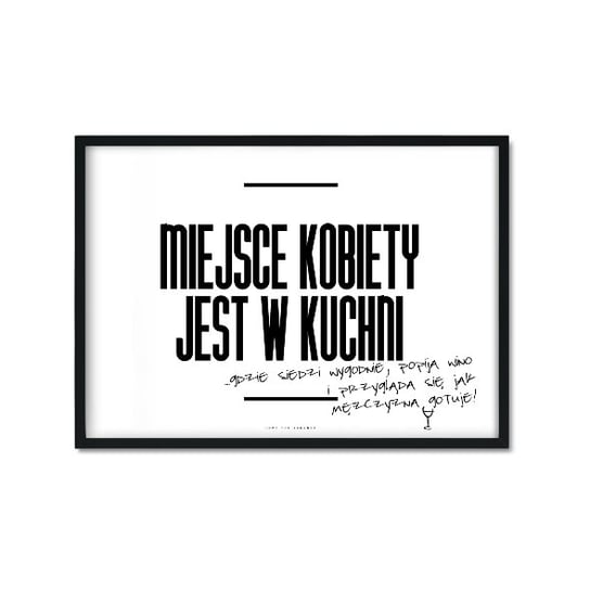 Plakat Miejsce Kobiety, biało-czarny, 40x50 cm Love The Journey