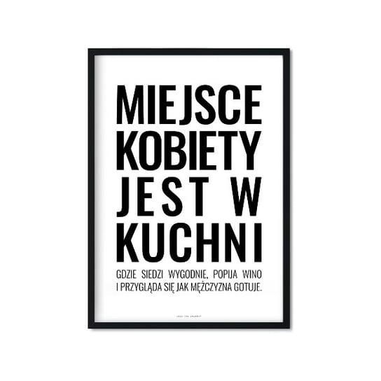Plakat Miejsce Kobiety (III), biało-czarny, 50x70 cm Love The Journey