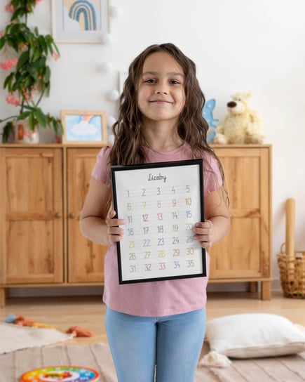 Plakat Montessori "Liczby od 1 do 35" 50x70 (500mm x 700mm) Scandi Poster