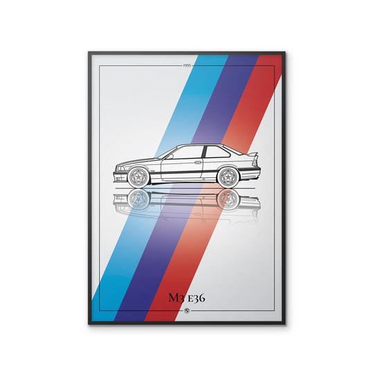 Plakat Motoryzacja BMW M3 e36 50x70 cm Peszkowski Graphic