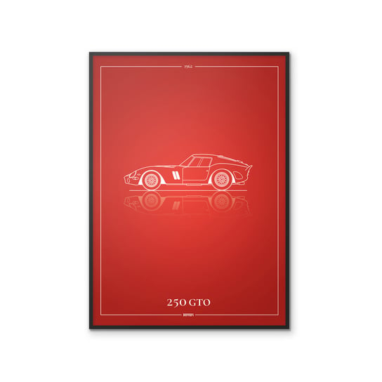 Plakat Motoryzacja Ferrari 250 GTO 70x100 cm Peszkowski Graphic