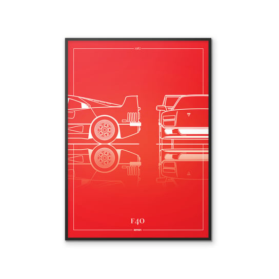 Plakat Motoryzacja Ferrari F40 50x70 cm Peszkowski Graphic