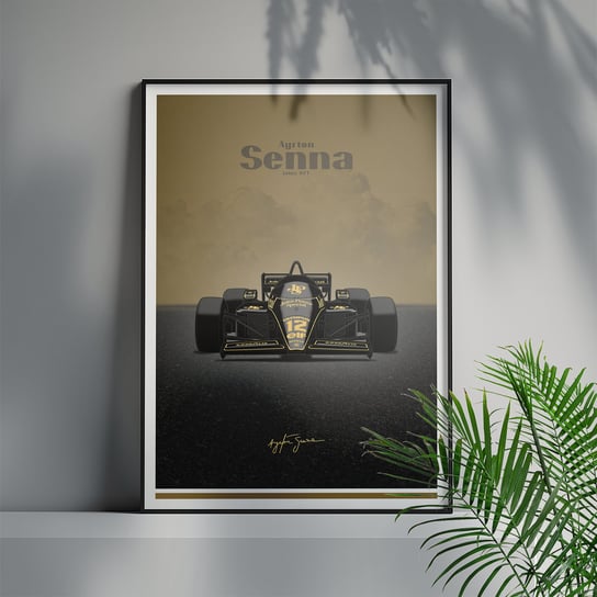 Plakat Motoryzacja - Lotus 97T - Ayrton Senna 30x40 cm Peszkowski Graphic