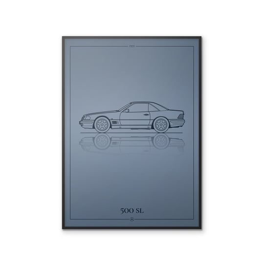 Plakat Motoryzacja Mercedes 500SL 50x70 cm Peszkowski Graphic