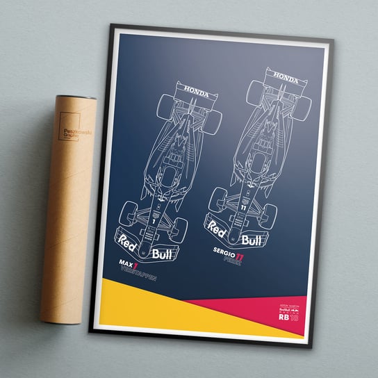 Plakat Motoryzacja - Red Bull RB18  50x70 cm Peszkowski Graphic