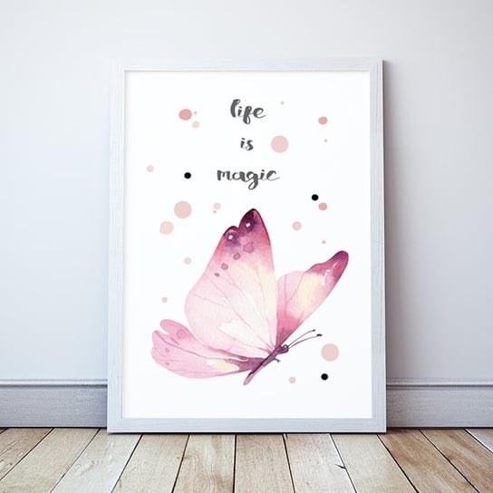 Plakat Motylek, life is magic format A4 Wallie Studio Dekoracji