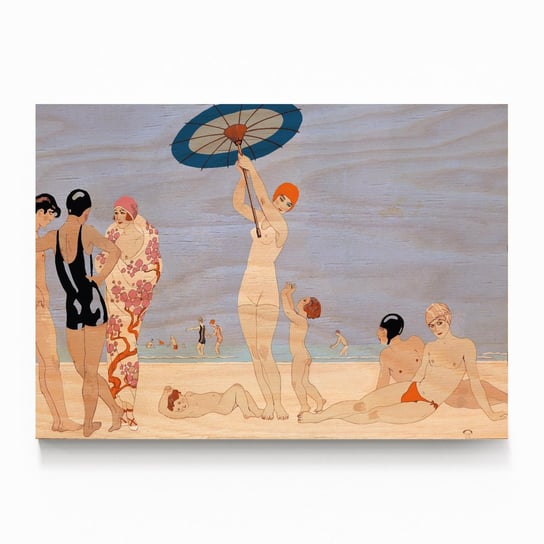 Plakat na drewnie Au Lido Plate 1920r fashion illustration by George Barbier 20x30 / IkkunaShop IkkunaShop