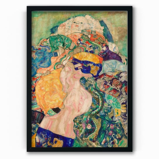 Plakat na drewnie Baby by Gustav Klimt 30x40 Czarna ramka / IkkunaShop IkkunaShop