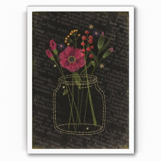 Plakat na drewnie Bouquet of flowers 20x30 Biala ramka / IkkunaShop IkkunaShop