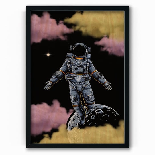 Plakat na drewnie Clouds in galaxy 40x60 Czarna ramka / IkkunaShop IkkunaShop