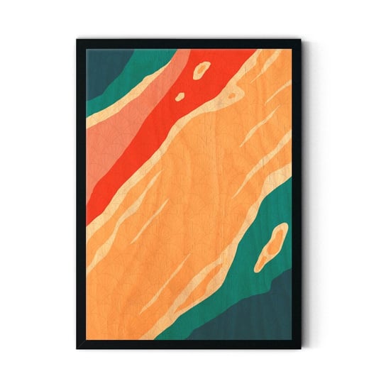 Plakat na drewnie Colorful River 20x30 Czarna ramka / IkkunaShop IkkunaShop