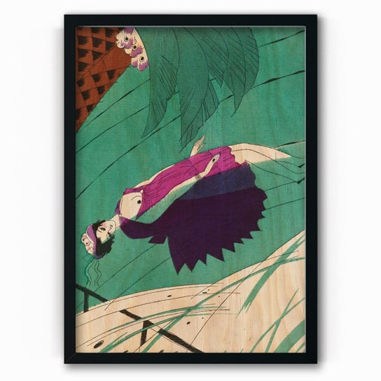 Plakat na drewnie Dead woman floating in the river by Charles Martin 20x30 Czarna ramka / IkkunaShop IkkunaShop