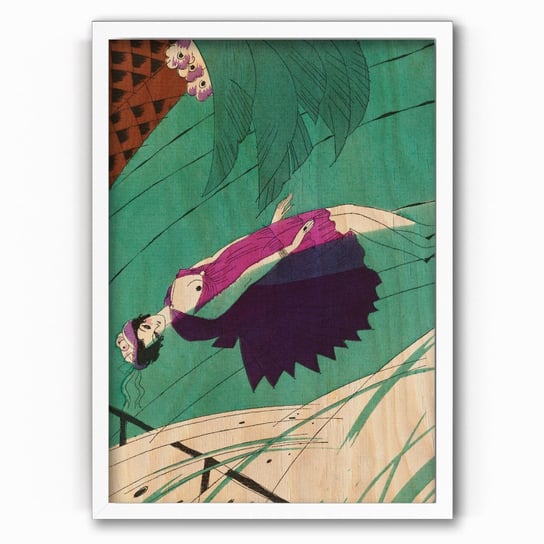 Plakat na drewnie Dead woman floating in the river by Charles Martin 40x60 Biala ramka / IkkunaShop IkkunaShop