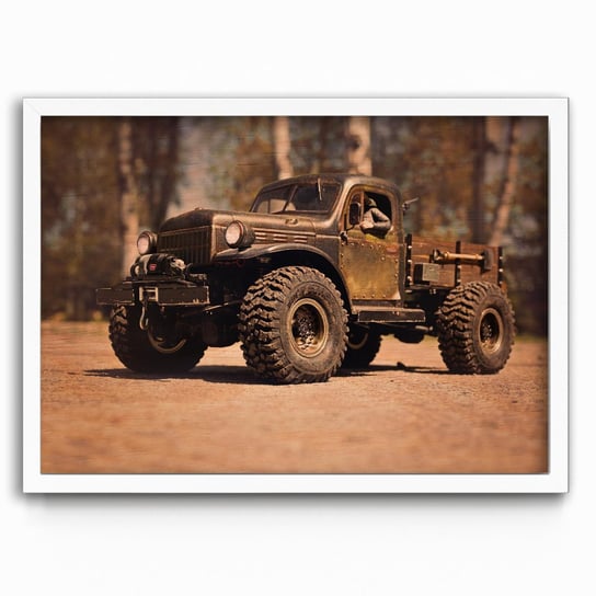 Plakat na drewnie Dodge Power Wagon Brown RC 20x30 Biala ramka / IkkunaShop IkkunaShop