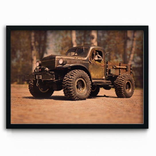 Plakat na drewnie Dodge Power Wagon Brown RC 20x30 Czarna ramka / IkkunaShop IkkunaShop