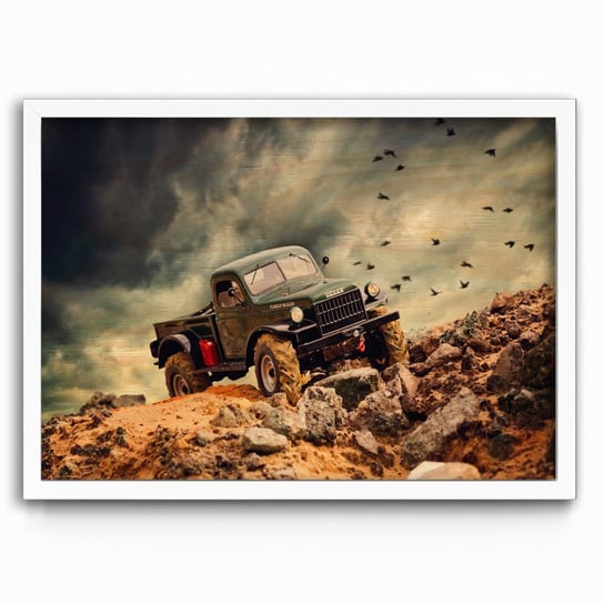 Plakat na drewnie Dodge Power Wagon RC 30x40 Biala ramka / IkkunaShop IkkunaShop