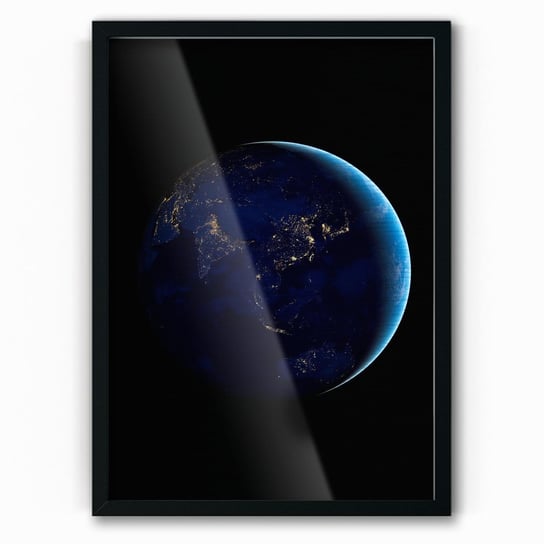 Plakat na metalu Asia and Australia at night Original from NASA vertical 20x30 Czarna ramka / IkkunaShop IkkunaShop