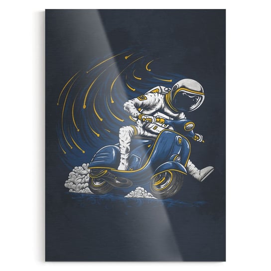 Plakat na metalu Astronaut riding vespa 40x60 / IkkunaShop IkkunaShop