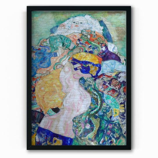 Plakat na metalu Baby by Gustav Klimt 30x40 Czarna ramka / IkkunaShop IkkunaShop