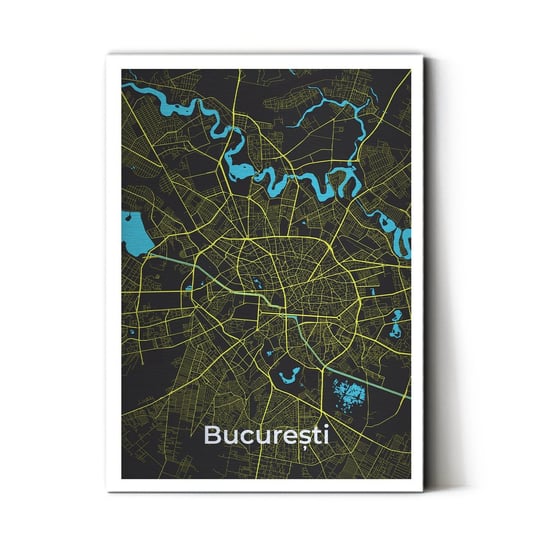 Plakat na metalu Bucuresti 40x60 Biala ramka / IkkunaShop IkkunaShop