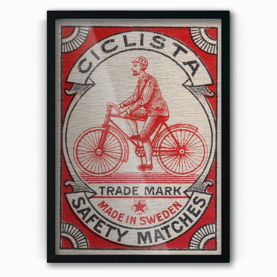 Plakat na metalu Ciclista Safety Matches 20x30 Czarna ramka / IkkunaShop IkkunaShop
