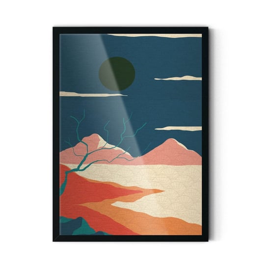 Plakat na metalu Dark sun over the mountains 40x60 Czarna ramka / IkkunaShop IkkunaShop
