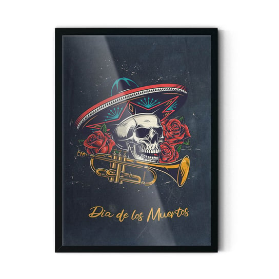 Plakat na metalu Dia de los Muertos Piretrum 30x40 Czarna ramka / IkkunaShop IkkunaShop