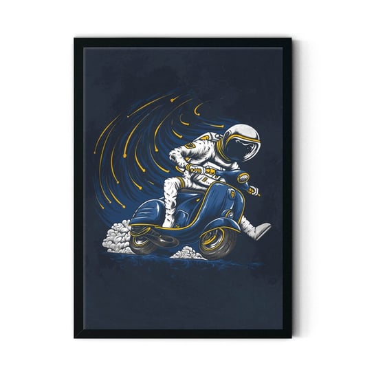 Plakat na papierze Astronaut riding vespa 30x40 Czarna ramka / IkkunaShop IkkunaShop