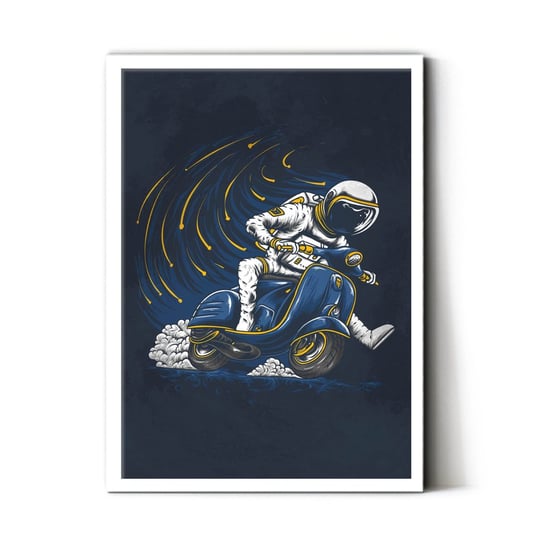 Plakat na papierze Astronaut riding vespa 40x60 Biala ramka / IkkunaShop IkkunaShop
