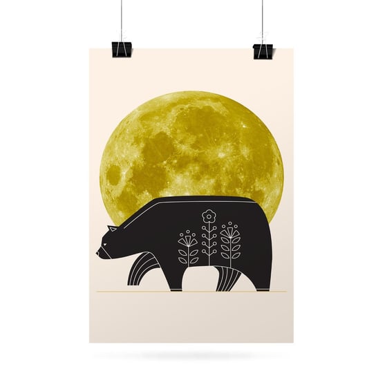 Plakat na papierze Bear and Moon 40x60 / IkkunaShop IkkunaShop